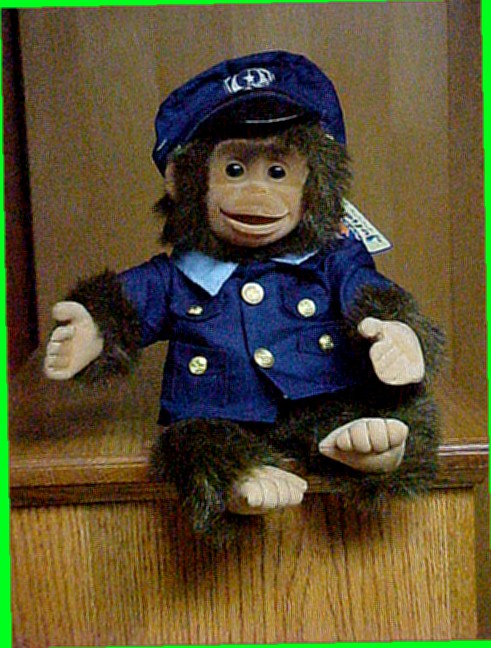 Policeman Plush Monkey Puppet